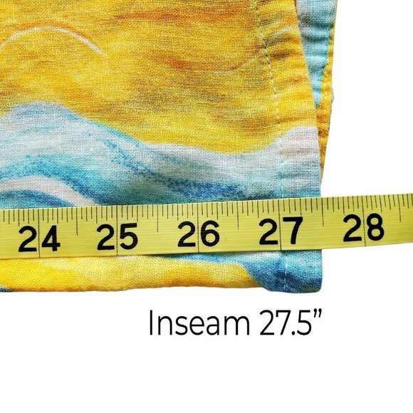 Rachel Zoe Wide Leg Beach Pants Bright Yellow and Blue Open sides - Picture 11 of 14